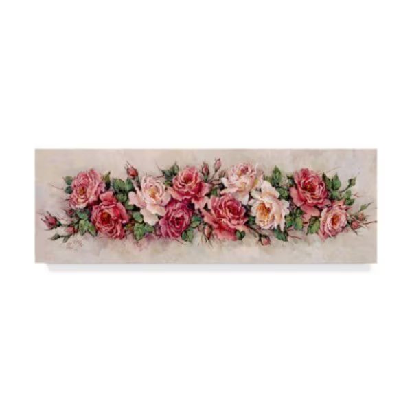 Barbara Mock ' Rose Panel' Canvas Art, 6x19, Trademark Fine Art, Mfr#: ALI39059-C619GG